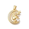 Brass Micro Pave Clear Cubic Zirconia Pendants KK-D431-055G-1
