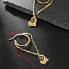 Stylish 201 Stainless Steel Heart Pendant Hoop Earrings LI4623-6