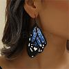 Bohemian Style Green Butterfly Wing Glass Bead Handmade Dangle Earrings CZ4126-4
