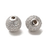 Rhodium Plated 925 Sterling Silver Micro Pave Cubic Zirconia Beads STER-H110-24C-01P-2