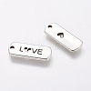 Tibetan Style Alloy Rectangle with Word Love Pendants LS-TIBEP-Q043-069-RS-2