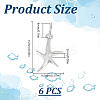 6Pcs 925 Sterling Silver Pendants STER-DR0001-33-2