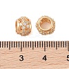 Hollowed Brass Micro Pave Clear Cubic Zirconia European Beads KK-B100-006G-3