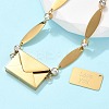 304 Stainless Steel Oval Link Bracelets BJEW-U030-01G-3