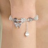 Butterfly Alloy & Cat Eye & Natural Moonstone Round Beaded Charm Bracelets for Women WG9D4EC-01-3
