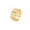 Ion Plating(IP) 304 Stainless Steel Triangle Wrap Open Cuff Ring for Women RJEW-S405-155G-3