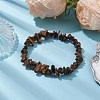 Natural Tiger Eye Chip Beaded Stretch Bracelets for Women Men BJEW-JB10647-01-2