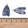 Brass & Natural Blue Spot Jasper & Cubic Zirconia Pendants GG-CBAD360-20G-03-3