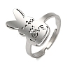 Non-Tarnish 201 Stainless Steel Adjustable Rings for Women RJEW-F163-01P-1