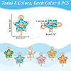 24Pcs 6 Colors Transparent Glass Connector Charms GLAA-GA0001-73-2