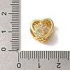 Heart with Paw Print Pattern Rack Plating Brass Micro Pave Cubic Zirconia European Beads KK-G511-05A-G-3