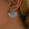Rhodium Plated Fan Shape Alloy Stud Earring for Women MW7420-2-2