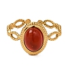 Oval Natural Carnelian Finger Rings RJEW-Q822-29G-02-2