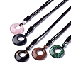 Natural & Synthetic Gemstone Pendant Necklaces NJEW-E149-2