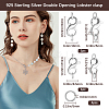 2Pcs 2 Styles Rhodium Plated 925 Sterling Silver Double Opening Lobster Claw Clasps DIY-BBC0001-91-2