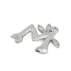 Brass Crystal Rhinestone Letter Links Connector Charms KK-S395-06P-M-2