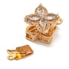 Brass Micro Pave Clear Cubic Zirconia Rotatable Box Clasps KK-U037-31G-3
