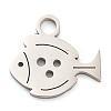 Anti-Tarnish 304 Stainless Steel Pendants STAS-R134-05P-1
