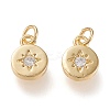 Brass Micro Pave Clear Cubic Zirconia Charms X-ZIRC-K086-06G-1