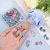 CHGCRAFT 30pcs 6 colors Zinc Alloy Enamel Connector Charms ENAM-CA0001-67-3