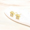 Clear Cubic Zirconia Dog Claw Print Stud Earrings EJEW-C035-02G-5