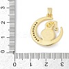 Brass Micro Pave Clear Cubic Zirconia with Glass Pendants KK-G524-01G-03-3