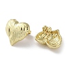 Rack Plating Brass Textured Heart Stud Earrings EJEW-M237-06G-2