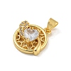 Rack Plating Brass Micro Pave Cubic Zirconia Pendants KK-G513-23A-02G-2