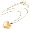 304 Stainless Steel Heart Locket Pendant Cable Chain Necklaces for Women NJEW-M050-04E-G-4