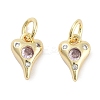 Brass Micro Pave Cubic Zirconia Charms KK-C051-06G-03-1