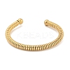 Ion Plating(IP) Telephone Wire Style 304 Stainless Steel Cuff Bangles BJEW-P331-05G-2