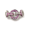 Rack Plating Ring Brass Micro Pave Cubic Zirconia Fold Over Clasps KK-F883-19P-02-1