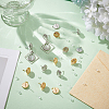 16Pcs 2 Color Brass Stud Earring Findings KK-BC0010-36-4