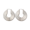 Non-Tarnish 304 Stainless Steel Donut Thick Hoop Earrings EJEW-Z022-05P-1