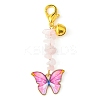 Alloy Enamel Butterfly Pendant Decoration HJEW-JM01555-01-1
