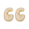 Brass Micro Pave Cubic Zirconia Stud Earrings EJEW-Z091-04G-C-2