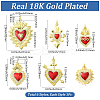 6Pcs 6 Styles Brass Micro Pave Cubic Zirconia Pendants KK-SC0006-92-2