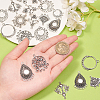60Pcs 10 Styles Tibetan Style Alloy Cabochon Connector Settings TIBE-CJ0001-14-5