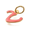Ion Plating(IP) 304 Stainless Steel Enamel Alphabet Charms STAS-F308-02G-V-2