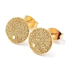 201 Stainless Steel Flat Round Stud Earring Findings X-STAS-K259-18C-G-1