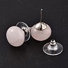 Rose Quartz Stud Earrings G-F267-09H-2