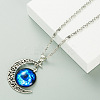 Alloy and Glass Crescent Moon Planet Pendant Necklaces FS-WG0F6DF-01-1