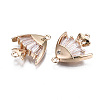 Brass Micro Pave Clear Cubic Zirconia Links Connectors KK-S359-160-RS-3