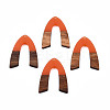 Transparent Resin & Walnut Wood Pendants RESI-N025-029-C07-2
