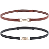 2Pcs 2 Colors PU Leather Waist Belt with Alloy Buckles AJEW-GF0010-73-1