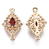 Brass Micro Pave Cubic Zirconia Links Connectors KK-R111-010-A02-2