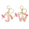 Letter A~Z Transparent Glitter Resin Pendant Keychains KEYC-FZ00024-26-2