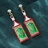 Zinc Alloy Enamel Stud Earrings EJEW-Z088-03G-02-3