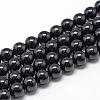 Natural Black Tourmaline Beads Strands G-R446-12mm-19-1