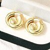 Rack Plating Spiral Shell Brass Hoop Earrings EJEW-H143-22G-3